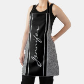 Tablier Parties scintillant moderne en argent noir blanc p (Insitu)