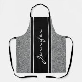 Tablier Parties scintillant moderne en argent noir blanc p (Recto)