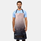 Tablier Parties scintillant moderne noire et rose Étincell (Porté)