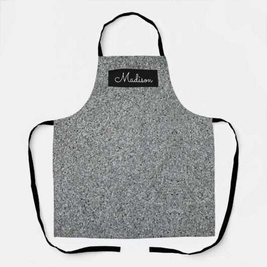 Tablier Parties scintillant moderne Silver Faux Sparkle Pe (Recto)