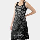 Tablier Parties scintillant noire et Empreinte de léopard (Insitu)