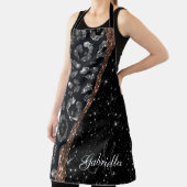 Tablier Parties scintillant noire et Empreinte de léopard (Insitu)