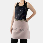 Tablier Parties scintillant noire moderne Rose or Monogram (Insitu)