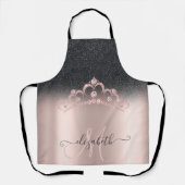 Tablier Parties scintillant noire Ombre Rose Gold Tiara Di (Recto)