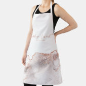 Tablier Parties scintillant or rose Agate Blanc (Insitu)
