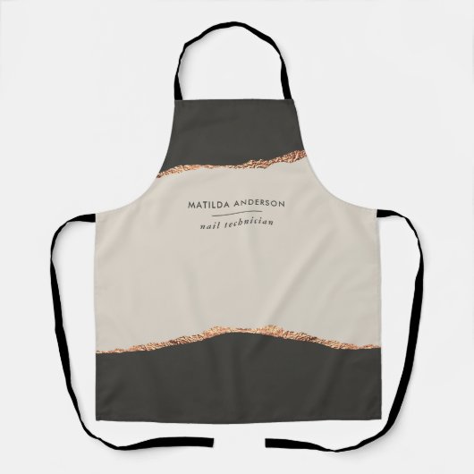 Tablier parties scintillant or rose noir moderne élégant u (Recto)