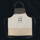 Tablier parties scintillant or rose noir rose moderne élég<br><div class="desc">Design moderne budget élégant rose or effet rose,  noir et naturel marque d'entreprise design uniforme..</div>