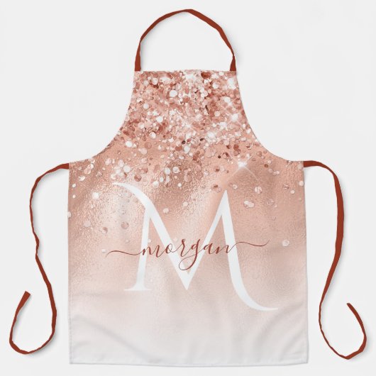 Tablier Parties scintillant Peach Rose or Monogramme (Recto)