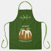 Tablier Parties scintillant personnalisée Pudding vert de (Recto)