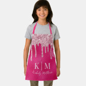 Tablier Parties scintillant rose chaud glamour Initiales (Insitu)