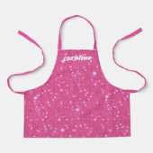 Tablier Parties scintillant rose chaud rétro Sparkle Nom p (Recto)