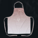 Tablier Parties scintillant rose de goutte d'or Monogramme<br><div class="desc">Parties scintillant rose de goutte d'or Monogramme Business Apron</div>