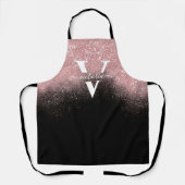 Tablier Parties scintillant rose étincelle Monogramme Bla (Recto)