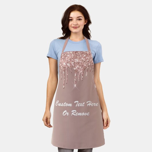 Tablier Parties scintillant rose Gold Apron avec texte per (Porté)