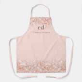 Tablier parties scintillant rose or rousse monogramme nom  (Recto)