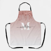 Tablier Parties scintillant Rose or tendance Monogramme  (Recto)