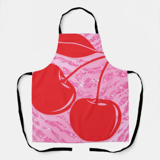 Tablier Parties scintillant rouge rose Zebra Cherries