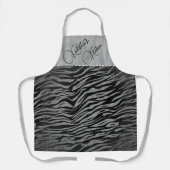 Tablier Parties scintillant Silver Zebra Imprimer sur Noir (Recto)