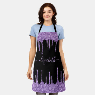 Tablier Parties scintillant violet gouttelettes personnali