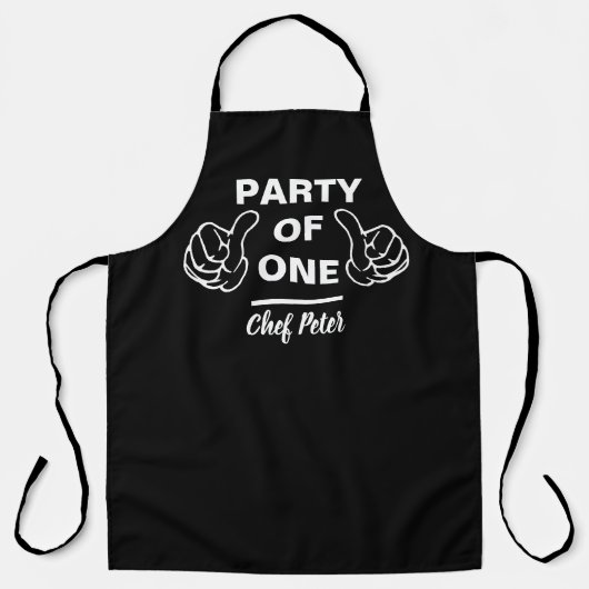 Tablier Party Of One Chef Apron - Funny Custom Kitchen (Recto)