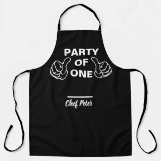 Tablier Party Of One Chef Apron - Funny Custom Kitchen Gif