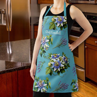 Tablier Passionflowers Bold Floral Bib personnalisé