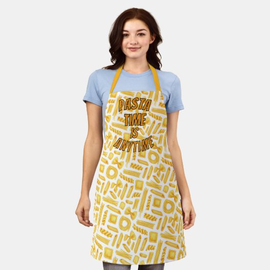 Tablier Pasta Time is Anytime Motif Double Side Design (Porté)