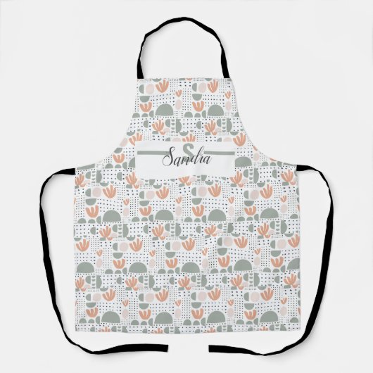 Tablier Pastel Apron personnalisé - Initiale moderne & Nom (Recto)