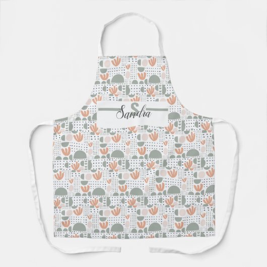 Tablier Pastel Apron personnalisé - Initiale moderne & Nom (Recto)