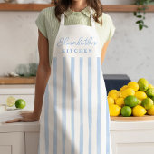 Tablier Pastel Blue Stripes Name Apron