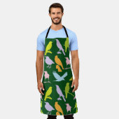 Tablier Pastel Coloured Variété d'oiseaux Motif (Porté)