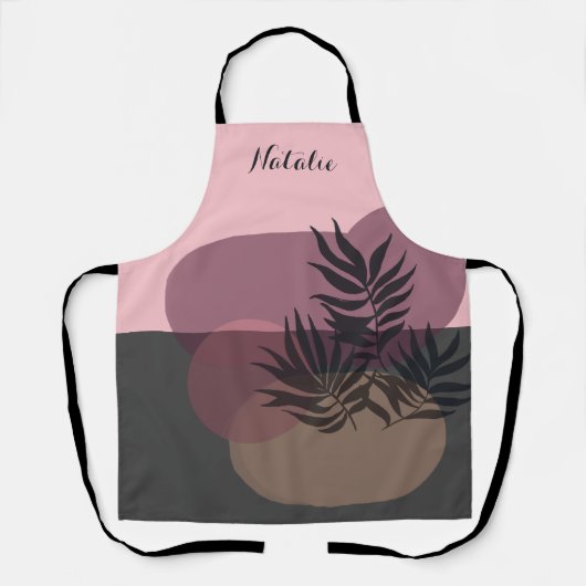 Tablier Pastel doux Abstrait Charbon Tropical Apron (Recto)