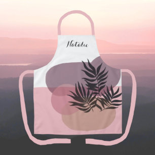 Tablier Pastel doux Abstrait Pink Tropical Apron