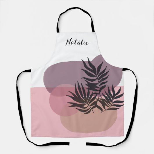Tablier Pastel doux Abstrait Pink Tropical Apron (Recto)