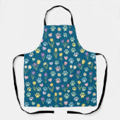 Tablier Pastel Empreinte de patte et Floral Apron (Recto)