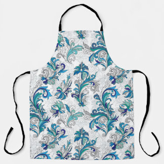 Tablier Pastel Floral Doodle Motif Vintage.