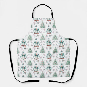 Tablier Pastel Mint et rose Noël Motif sans couture
