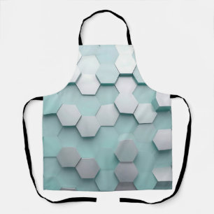 Tablier Pastel Mint Hexagone Mosaïque 3D