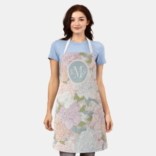 Tablier Pastel Peony & Butterfly Flower Motif