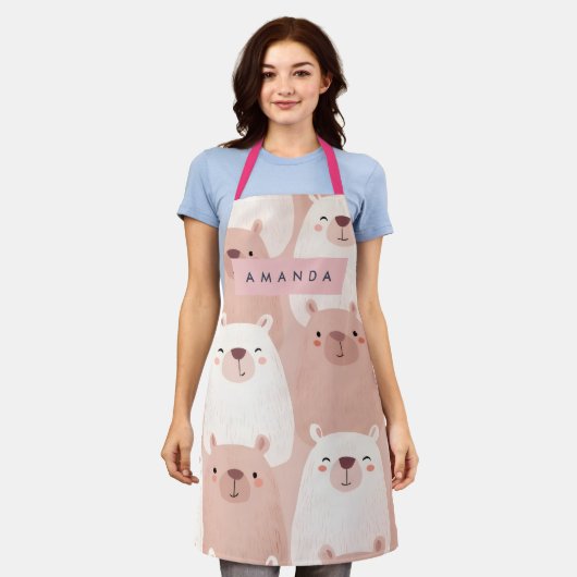 Tablier Pastel personnalisé adorable Capybara (Porté)