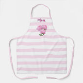 Tablier Pastel Pink Grandes avec Roses Roses Rose "Maman" (Recto)