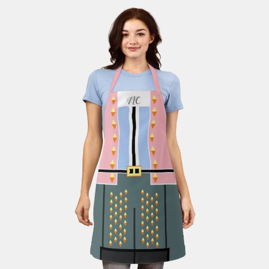 Tablier Pastel Pink Monogram Nutcracker (Porté)
