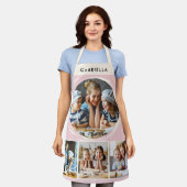 Tablier Pastel Pink Photo Collage Personalized Kitchen (Porté)