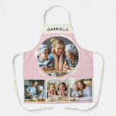Tablier Pastel Pink Photo Collage Personalized Kitchen (Recto)