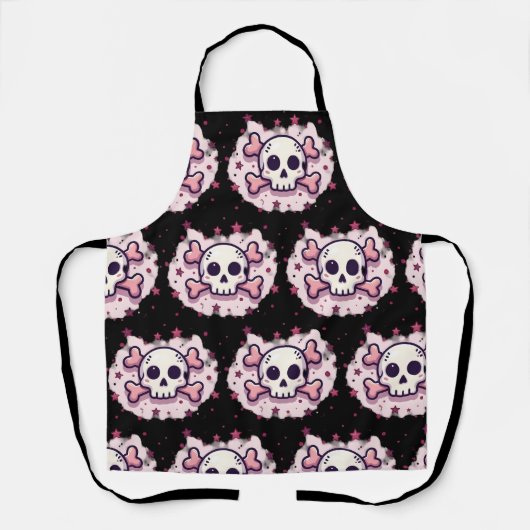Tablier Pastel Pink Skull and Crossbones (Recto)