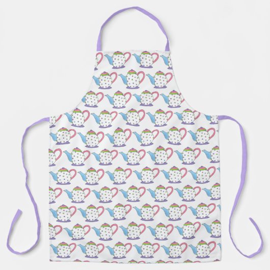 Tablier Pastel Polka Dot Teapot Après-Midi Tea Party Pot (Recto)