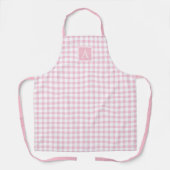 Tablier Pastel Rose En vichy Chèque Plaid Monogramme moder (Recto)