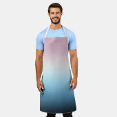 Tablier Pastel rose et bleu Dégradé Indigo Rose Ombre (Porté)