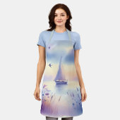 Tablier Pastel Sailboat Coastal Dreamscape (Porté)