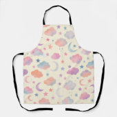 Tablier Pastel Sky Dreams - Motif Lune, Etoiles & Nuages (Recto)